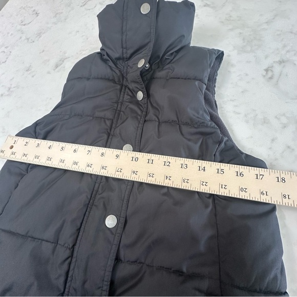 Old Navy Quilted Black Puffer Vest with button and zipper accents. Size Small. - Picture 11 of 12